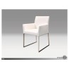 Tate Arm Chair White Leatherette with Brushed Stainless Steel