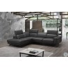 J&M Furniture Davenport Slate Grey Leather Sectional 001