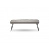 Brock Bench Light Grey Fabric with Brushed Stainless Steel 