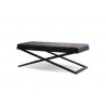 Crosstown Large Bench Black Leatherette with Matte Black Powder Coated Steel - Angled View