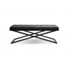 Crosstown Large Bench Black Leatherette with Matte Black Powder Coated Steel