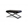 Crosstown Small Bench Black Leatherette with Matte Black Powder Coated Steel - Side Angled