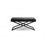 Crosstown Small Bench Black Leatherette with Matte Black Powder Coated Steel - Front