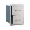 Bull BBQ Double Drawer - Stainless Steel - Angled Semi-open - Bull BBQ Double Drawer - Stainless Steel - Angled Semi-open