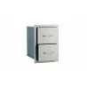 Bull BBQ Double Drawer - Stainless Steel - Angled Semi-open - Bull BBQ Double Drawer - Stainless Steel - Angled Semi-open
