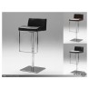Astro Hydraulic Bar Stool In Black Leatherette with Polished Stainless Steel
