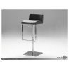 Astro Hydraulic Bar Stool In Grey Leatherette with Polished Stainless Steel