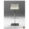 Astro Hydraulic Bar Stool In White  Leatherette with Polished Stainless Steel
