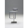 Azure Hydraulic Bar Stool Light Grey Leatherette with Brushed Stainless Steel