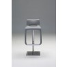 Azure Hydraulic Bar Stool Light Grey Leatherette with Brushed Stainless Steel - Front