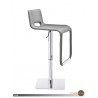 Azure Hydraulic Bar Stool Light Grey Leatherette with Brushed Stainless Steel - Side