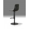 Beny Hydraulic Bar Stool Black Leatherette with Black Powder Coated Steel - Back Angle