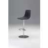 Beny Hydraulic Bar Stool Grey Leatherette with Grey Powder Coated Steel - Angled