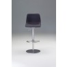Beny Hydraulic Bar Stool Grey Leatherette with Grey Powder Coated Steel - Front