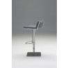 Hydraulic Bar Stool Grey Leatherette with Brushed Stainless Steel  - Back Angle