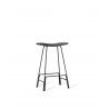 Canaria Bar Stool Black Leather Seat with Black Powder Coated Steel - Angled View