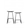 Canaria Bar Stool Black Leather Seat with Black Powder Coated Steel