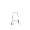 Canaria Bar Stool White Leather Seat with Black Powder Coated Steel - Front
