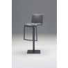 Dove Hydraulic Bar Stool Grey Leatherette with Brushed Stainless Steel - Angled View