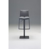 Dove Hydraulic Bar Stool Grey Leatherette with Brushed Stainless Steel - Front
