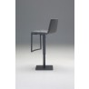 Dove Hydraulic Bar Stool Grey Leatherette with Brushed Stainless Steel - Back Angle
