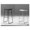 Lucia Bar Stool Leather with Polished Stainless Steel  White and Black