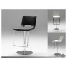 Ozar Hydraulic Bar Stool Black Leatherette with Polished Stainless Steel