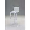 Raven Hydraulic Bar Stool Black Leatherette with White Powder Coated Steel - Angled