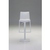 Raven Hydraulic Bar Stool Black Leatherette with White Powder Coated Steel - Front