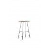 Sitges Bar Stool American Walnut Veneer Seat with Polished Stainless Steel