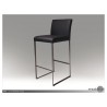 Tate Bar Stool Black Leatherette with Brushed Stainless Steel 
