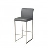 Tate Bar Stool Grey Leatherette with Brushed Stainless Steel 