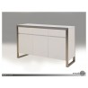Moda 3 Door Buffet Natural Walnut with Brushed Stainless Steel
