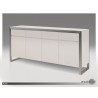 Moda 4 Door Buffet Natural Walnut with Brushed Stainless Steel