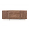 Remi Buffet Natural Walnut/Matte White with Brushed Stainless Steel 