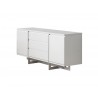 Remi Buffet Matte White with Brushed Stainless Steel  -  Angled