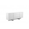 Remi Buffet Matte White with Brushed Stainless Steel  - 