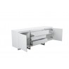 Remi Buffet Matte White with Brushed Stainless Steel  -  Doors Opened