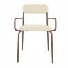 Manhattan Comfort Whythe PU Leather Dining Chair in Natural Linen & Corten Front