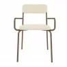 Manhattan Comfort Whythe PU Leather Dining Chair in Natural Linen & Corten Front - Manhattan Comfort Whythe PU Leather Dining Chair in Natural Linen & Corten Front
