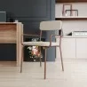Manhattan Comfort Whythe PU Leather Dining Chair in Natural Linen & Corten - Manhattan Comfort Whythe PU Leather Dining Chair in Natural Linen & Corten