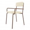 Manhattan Comfort Whythe PU Leather Dining Chair in Natural Linen & Corten Side