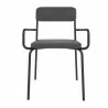 Manhattan Comfort Whythe PU Leather Dining Chair in Black Front - Manhattan Comfort Whythe PU Leather Dining Chair in Black Front