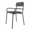 Manhattan Comfort Whythe PU Leather Dining Chair in Black Side - Manhattan Comfort Whythe PU Leather Dining Chair in Black Side