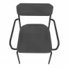 Manhattan Comfort Whythe PU Leather Dining Chair in Black Top - Manhattan Comfort Whythe PU Leather Dining Chair in Black Top