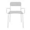 Manhattan Comfort Whythe PU Leather Dining Chair in White Front - Manhattan Comfort Whythe PU Leather Dining Chair in White Front