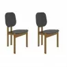 Manhattan Comfort Mid-Century Modern Gales Dining Chair with Solid Wood Legs - Set of 2 Black - Manhattan Comfort Mid-Century Modern Gales Dining Chair with Solid Wood Legs - Set of 2 Black