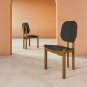 Manhattan Comfort Mid-Century Modern Gales Dining Chair with Solid Wood Legs - Set of 2 Black