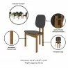 Manhattan Comfort Mid-Century Modern Gales Dining Chair Black Detials - Manhattan Comfort Mid-Century Modern Gales Dining Chair Black Detials