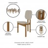 Manhattan Comfort Mid-Century Modern Gales Dining Chair Greige Detials